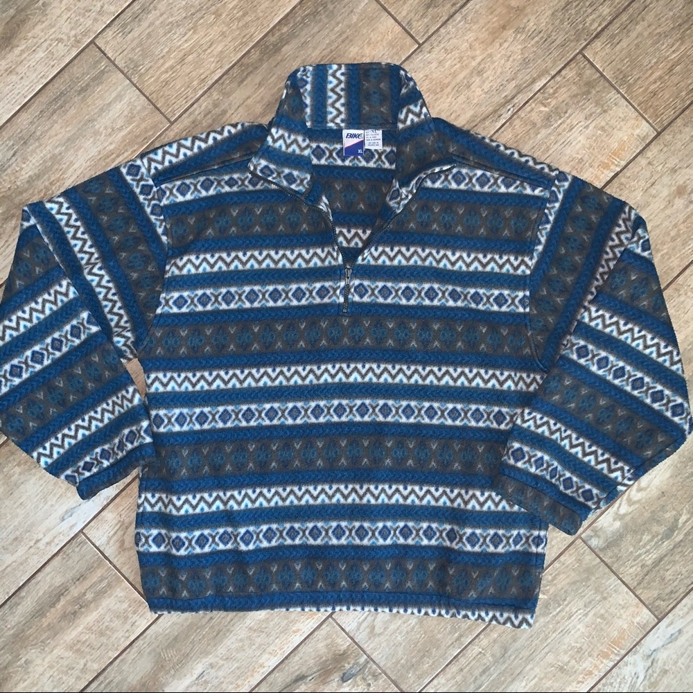 Vintage BIKE pullover all over pattern fleece